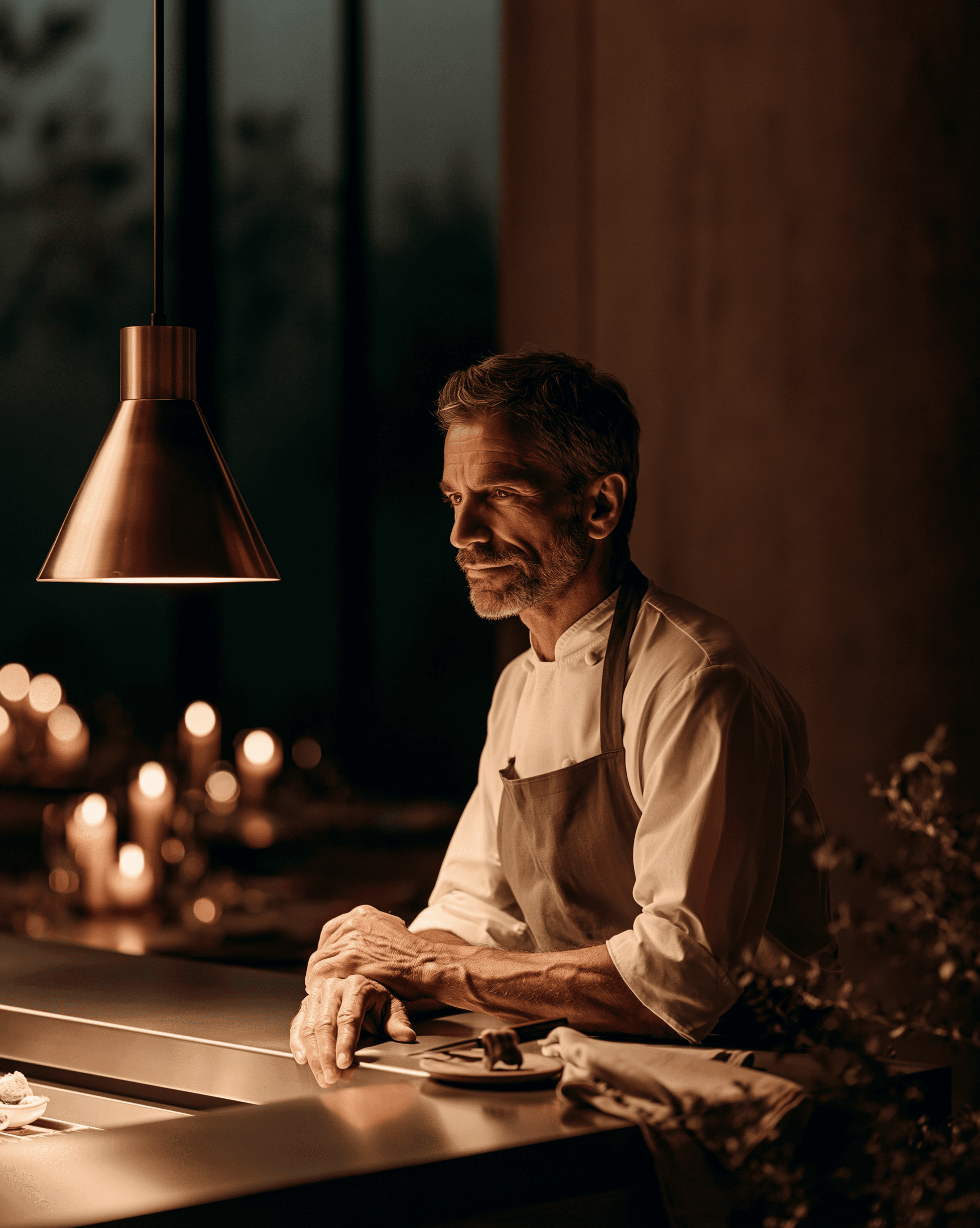 Chef Marco Vitale at the pass
